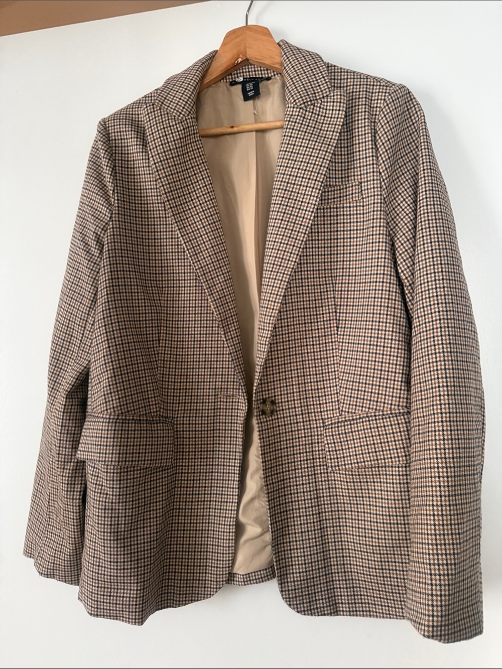 Sincerly Jules Tan and Brown Glen Plaid Sport Coat